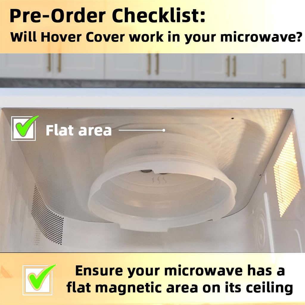 ZIBUYU Microwave Splatter Cover for Food with Magnetic Top and Collapsible Design 10 in BPA-Free Graphite