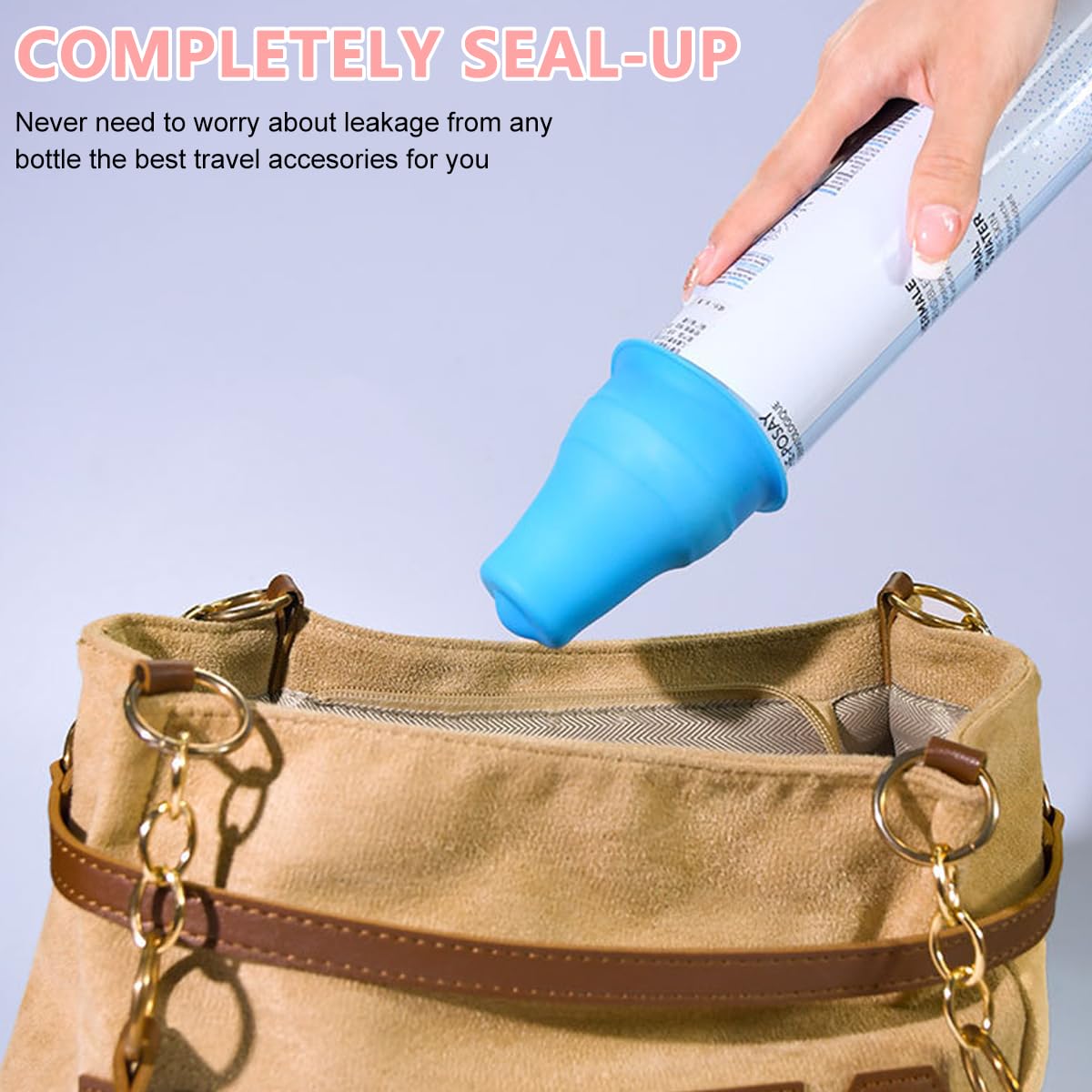 MAYCREATE Leak Proof Sleeves for Travel Bottles featuring Elastic Silicone Cover | 8pcs 6.7×8 cm Reusable Toiletry Accessories