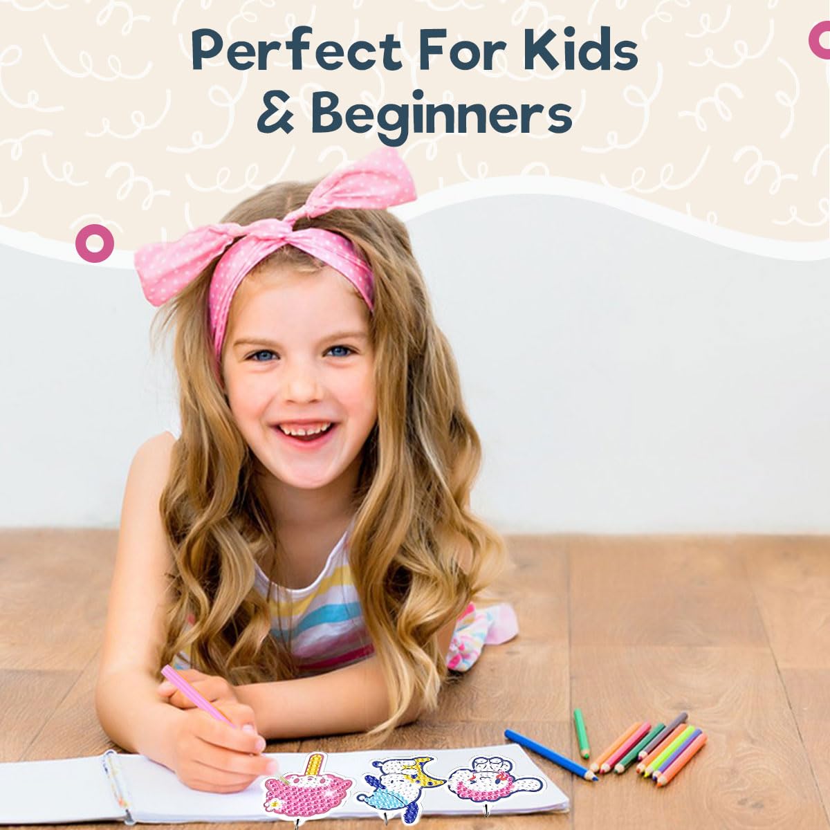 PATPAT DIY Diamond Art Keychain Kit for Kids with 15 Cartoon Designs and Rhinestones | Fun Craft Gift