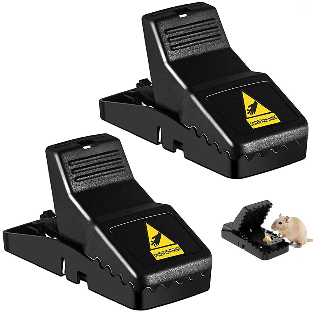 Supvox Rat Traps for Indoor and Outdoor Use with Quick Trigger & 4pcs 14×7.5×7.3cm Design