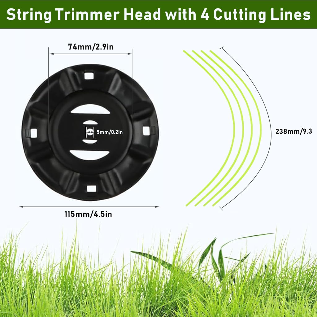 Mail Order String Cutter String Trimmer Head 4 Cutting Lines & Metal Housing for Landscaping ...