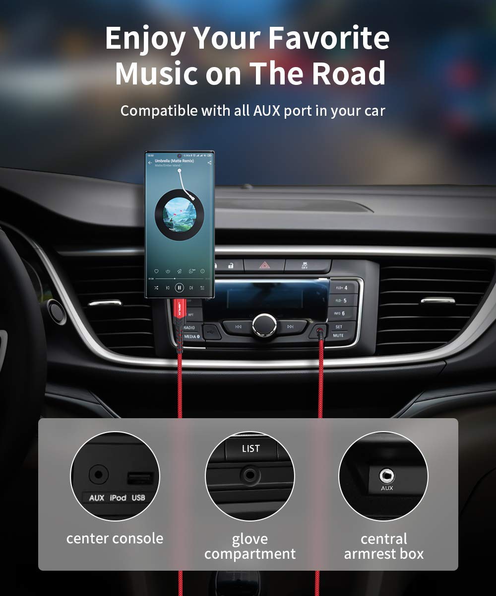 JSAUX USB C to 3.5mm Audio Cable for Car and Headphones 3.3ft with Smart DAC Chip | Nylon Braided