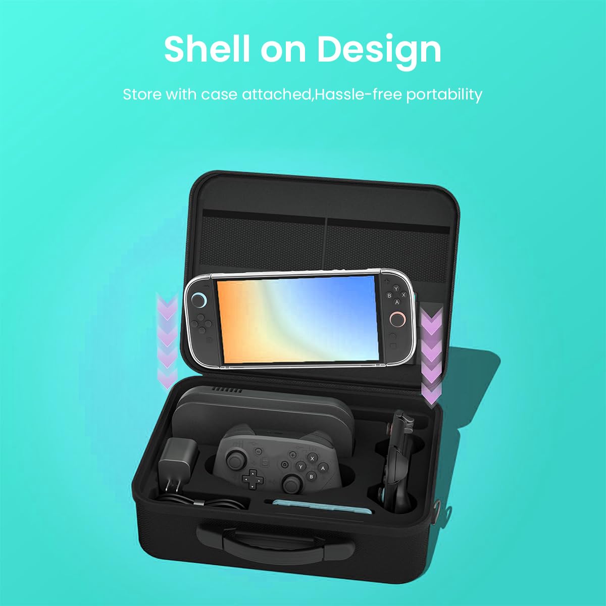 ZORBES Carrying Case for Switch 2 2025 with 14 Game Card Slots and Waterproof Nylon Design