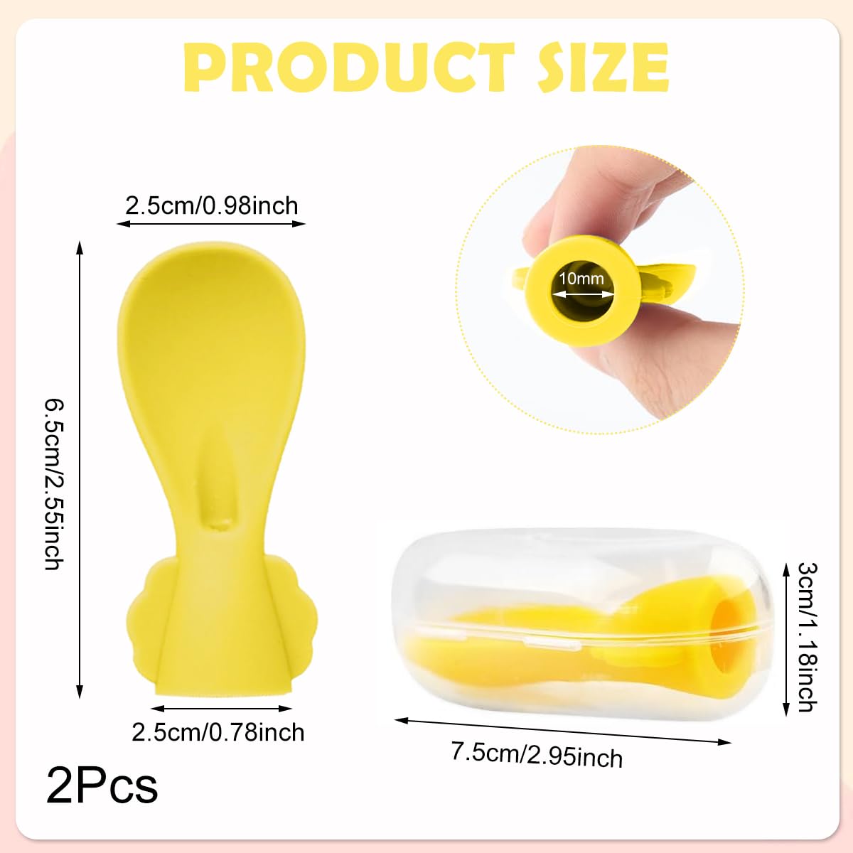 SNOWIE SOFT Baby Feeding Spoons for Puree Pouches with Storage Case | BPA Free Silicone