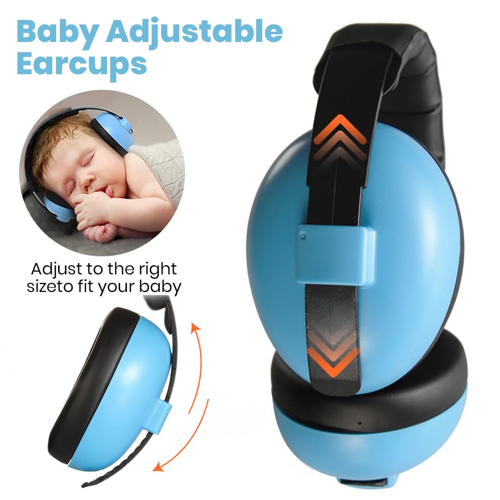 SNOWIE SOFT Ear Muffs for Baby Hearing Protection with 21db Noise Reduction | Lightweight Adjustable Design for Infants