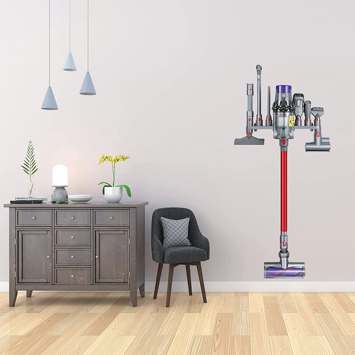 ZIBUYU Charlux Accessory Holder | Attachment Holder Docking Station Wall Mount Accessories for Dyson Vacuums Cleaner V7 V8 V10 V11 V15