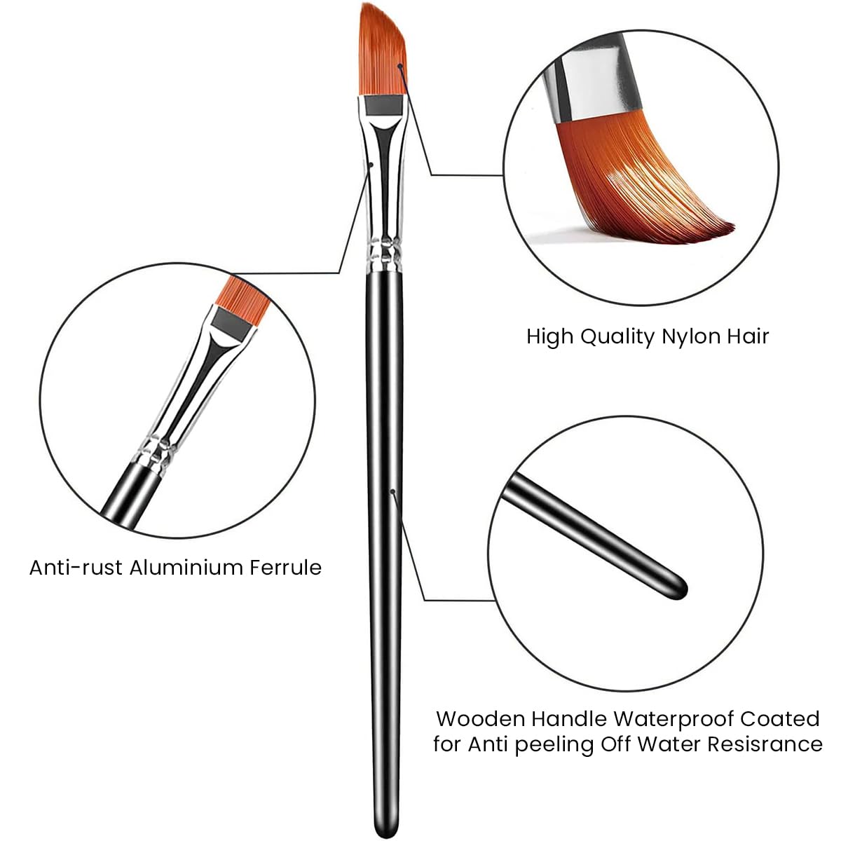 HASTHIP Artist Paint Brush Set for Acrylic and Oil Painting with 16pcs Nylon Bristles | Brush Storage Bag for Beginners and Professionals