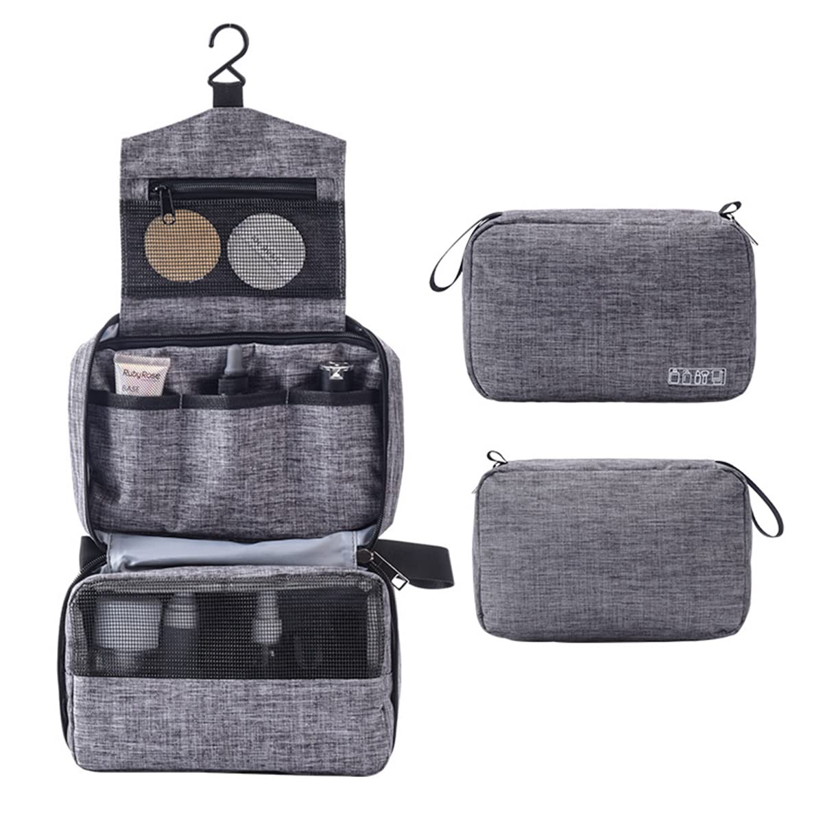 MAYCREATE® Makeup Bag Makeup Pouch for Women Travel Cosmetic Organizer Pouch Cosmetic Bag for Toiletries, Household Grooming Kit Storage Cosmetic Pouch Makeup Case for Women (Dark Grey)