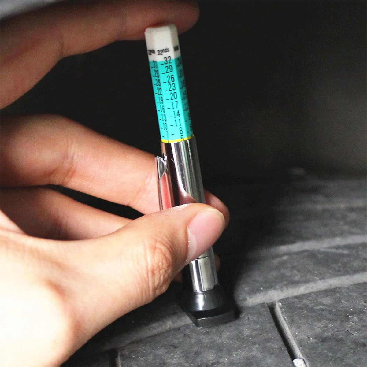 STHIRA Tire Tread Depth Gauge for Tire Safety with 0-25mm Range and Color Coded Marks | Stainless Steel