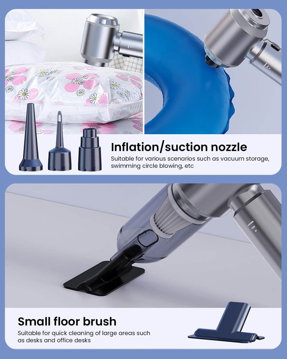 ZORBES Cordless Air Duster for Home and Car Cleaning with 15000Pa Suction and 6000mAh Battery
