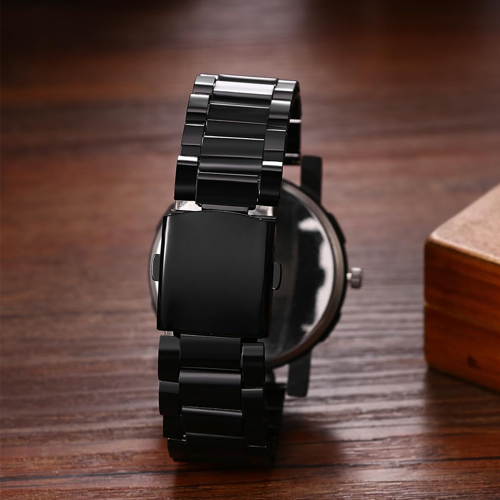 Proberos Skull Watch Bracelet Gift Set for Men with Alloy Steel Chain Necklace | 3‑Piece Jewelry Collection