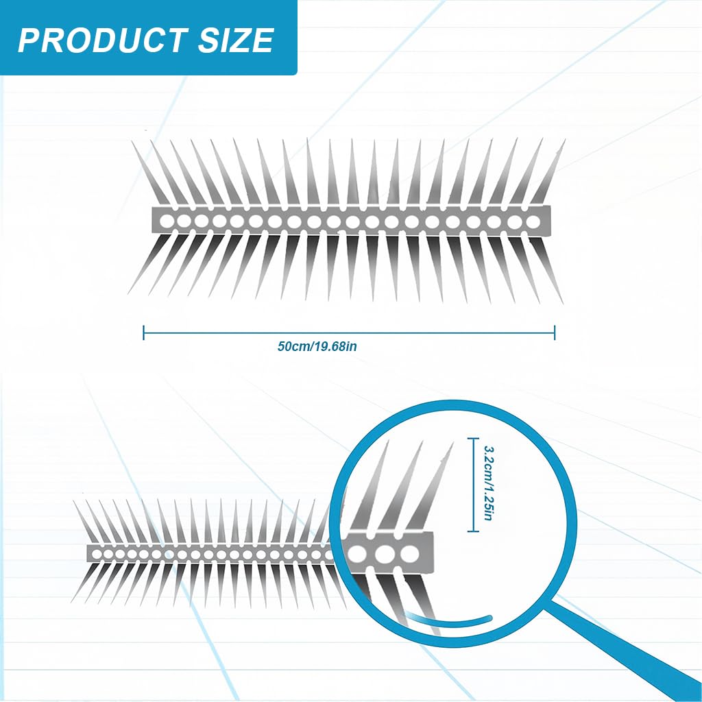 HASTHIP Anti Bird Spike Strips for Pigeons and Cats with Dual Row Design 0.5 m Stainless Steel | Easy Installation