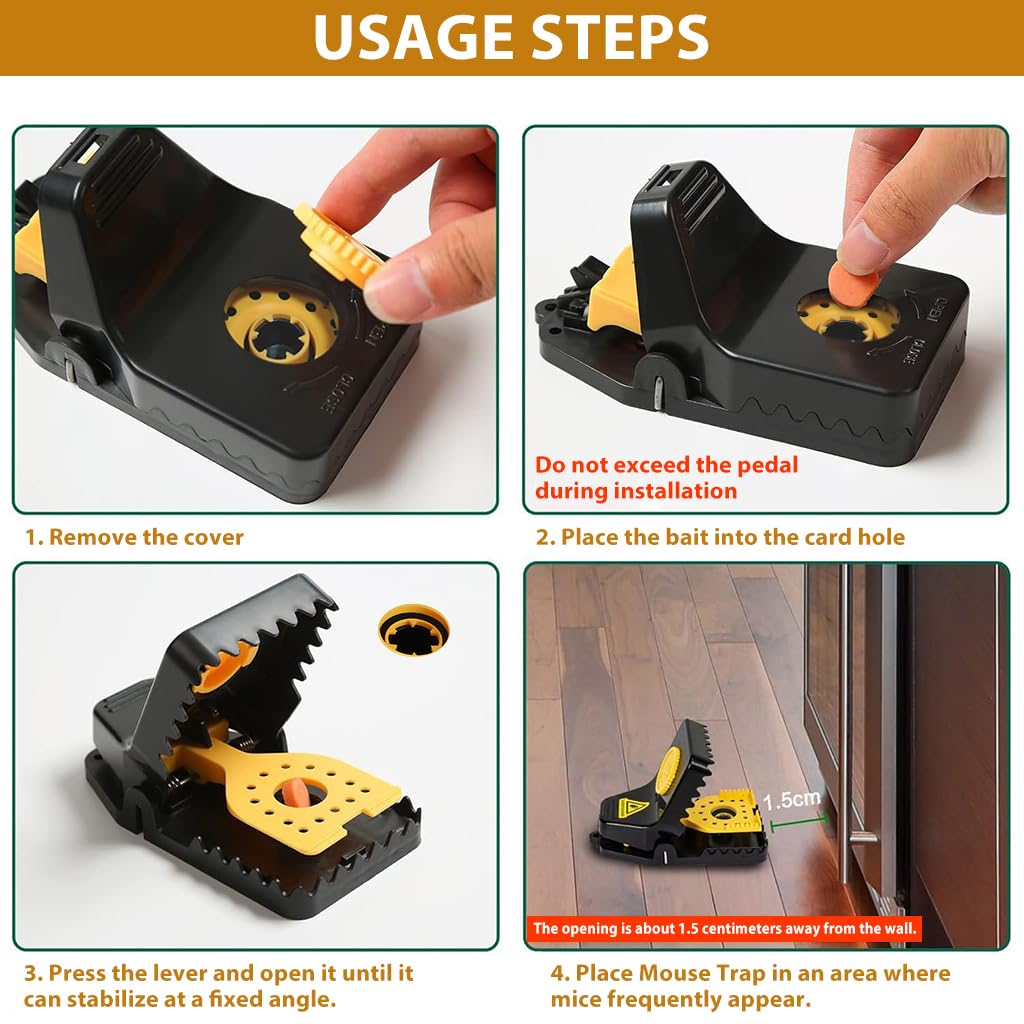 HASTHIP Rat Trap for Home with Quick Trigger Mechanism and Reusable ABS Design | 2Pcs