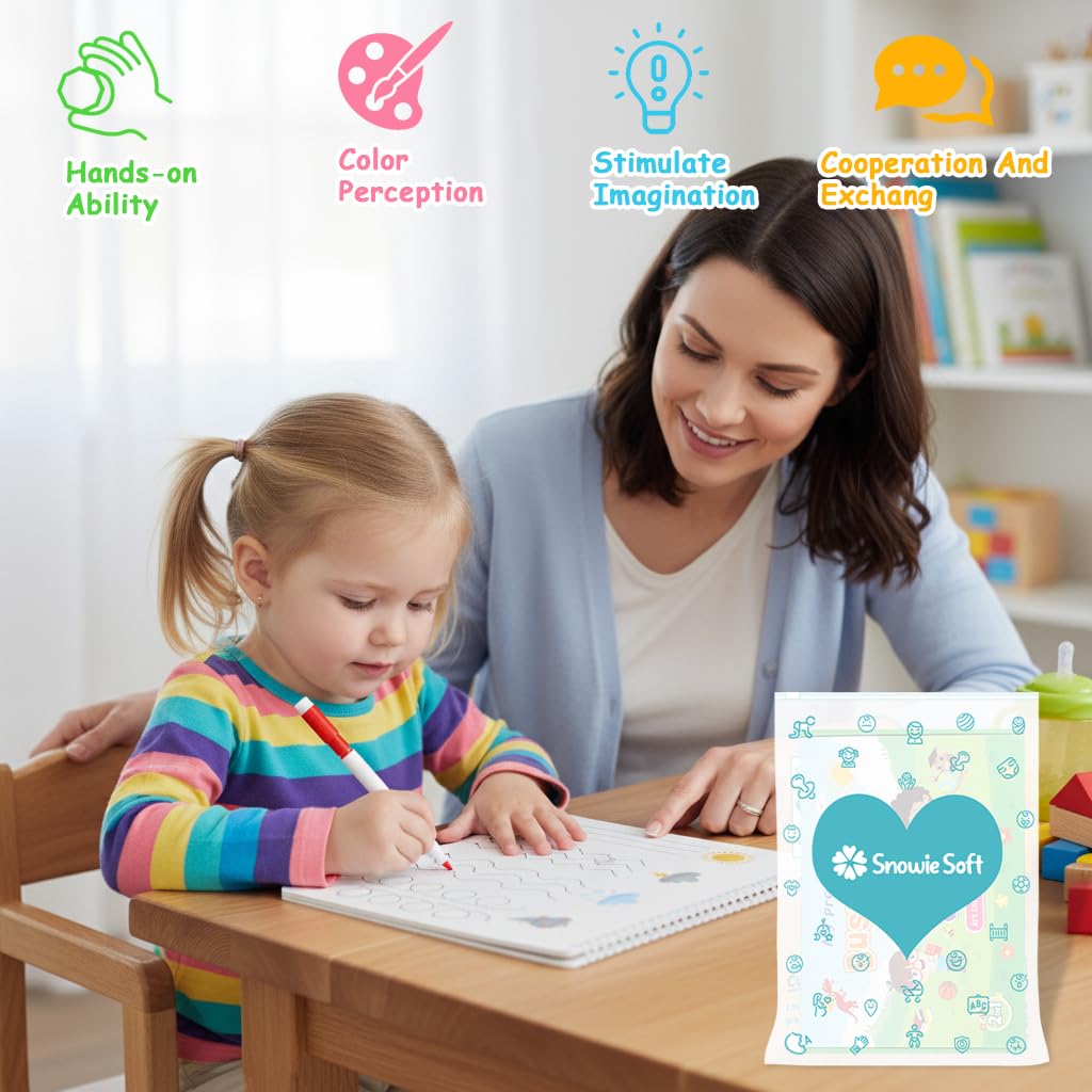 SNOWIE SOFT Child Busy Book for Preschool Learning with 3D Stickers and Tracing Activities