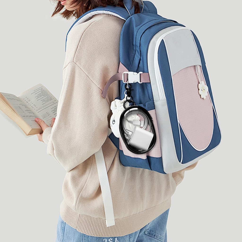 Supvox PVC Transparent Storage Bag for Cable and Chargers with Quick Release Buckle | Waterproof Travel Organizer