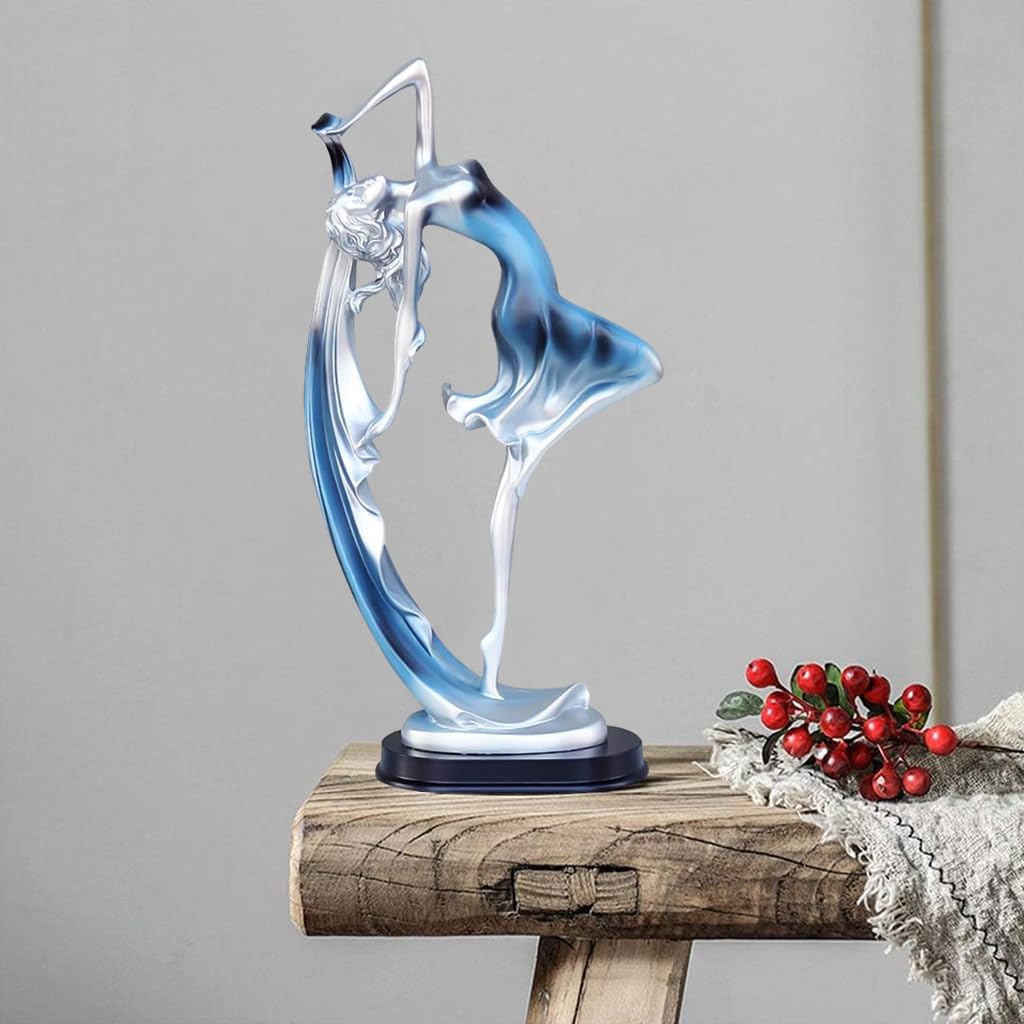 HASTHIP® Desk Decor Artistic Dancer Statue Desk Decor Resin Artful Statue Home Decor Small Aesthetic Artful Desk Decor for Display Cabinet, Bookshelf, Office Desk, 11x6x23cm