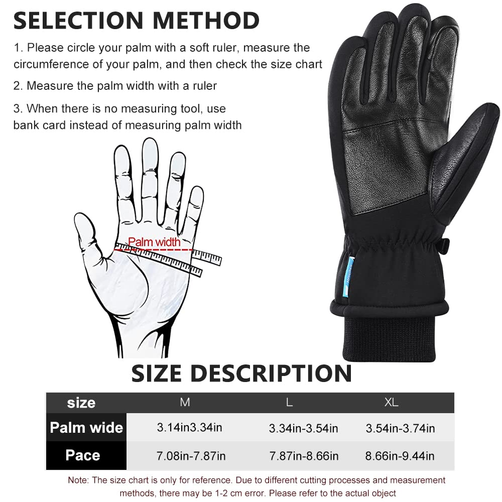 GUSTAVE Winter Gloves for Men Warm Riding Gloves Touch Screen Finger Anti-slip Design,Ski Gloves,Bike Gloves