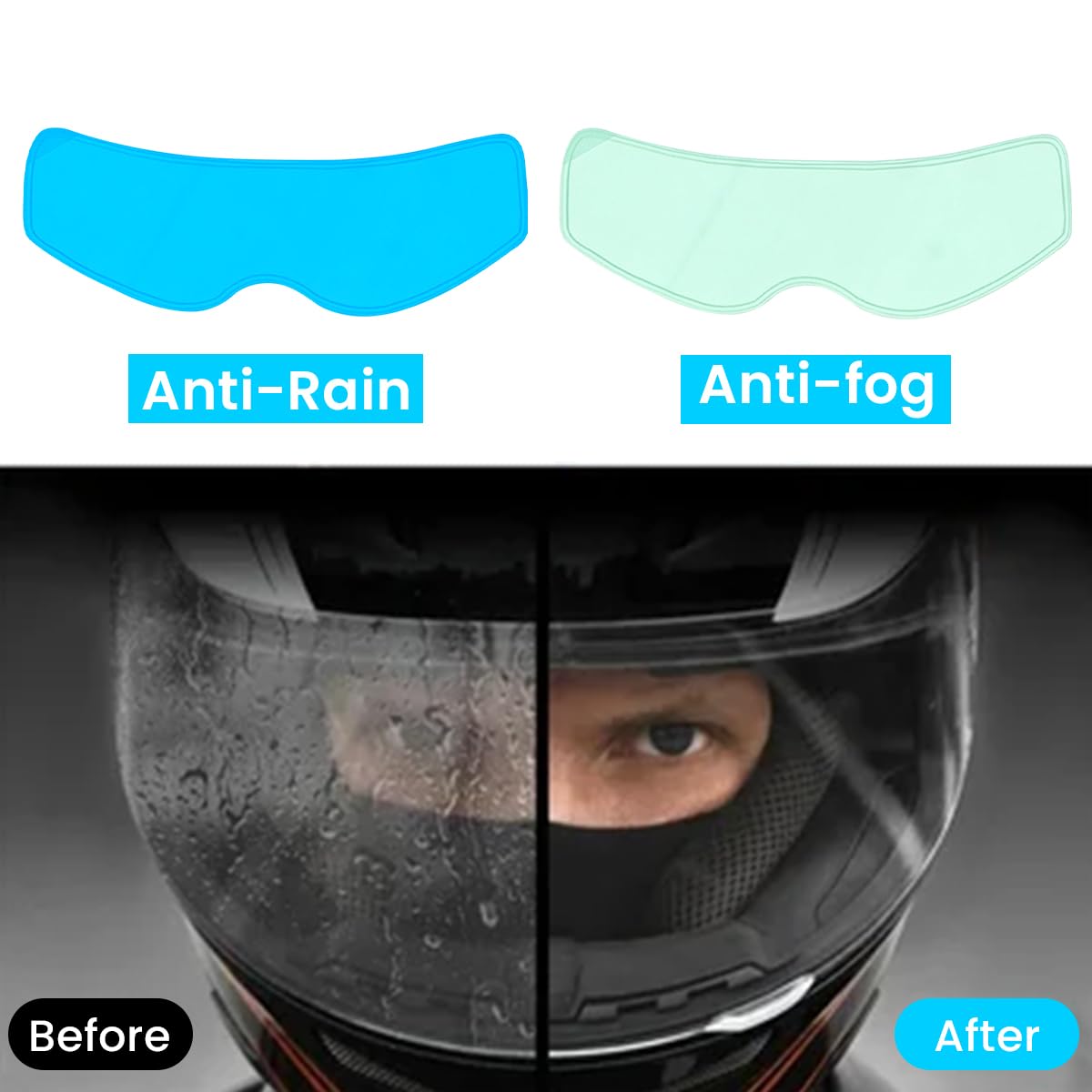 STHIRA Anti Rain Film for Motorcycle Helmet with Anti Fog Protection | 2Pcs Universal Visor Safety Set