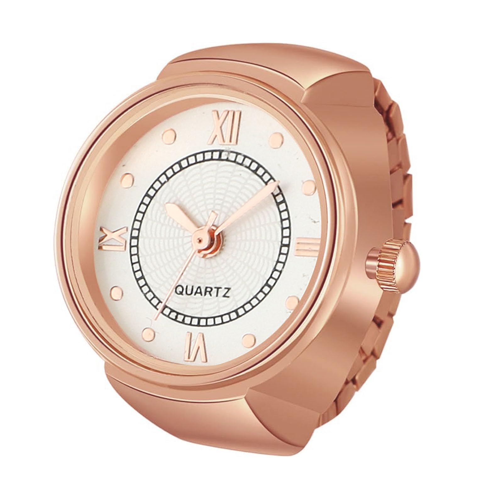 SANNIDHI Ring Watch for Women with Stretchy Band and 0.79–1.38 in Bezel | Rose Gold Gift