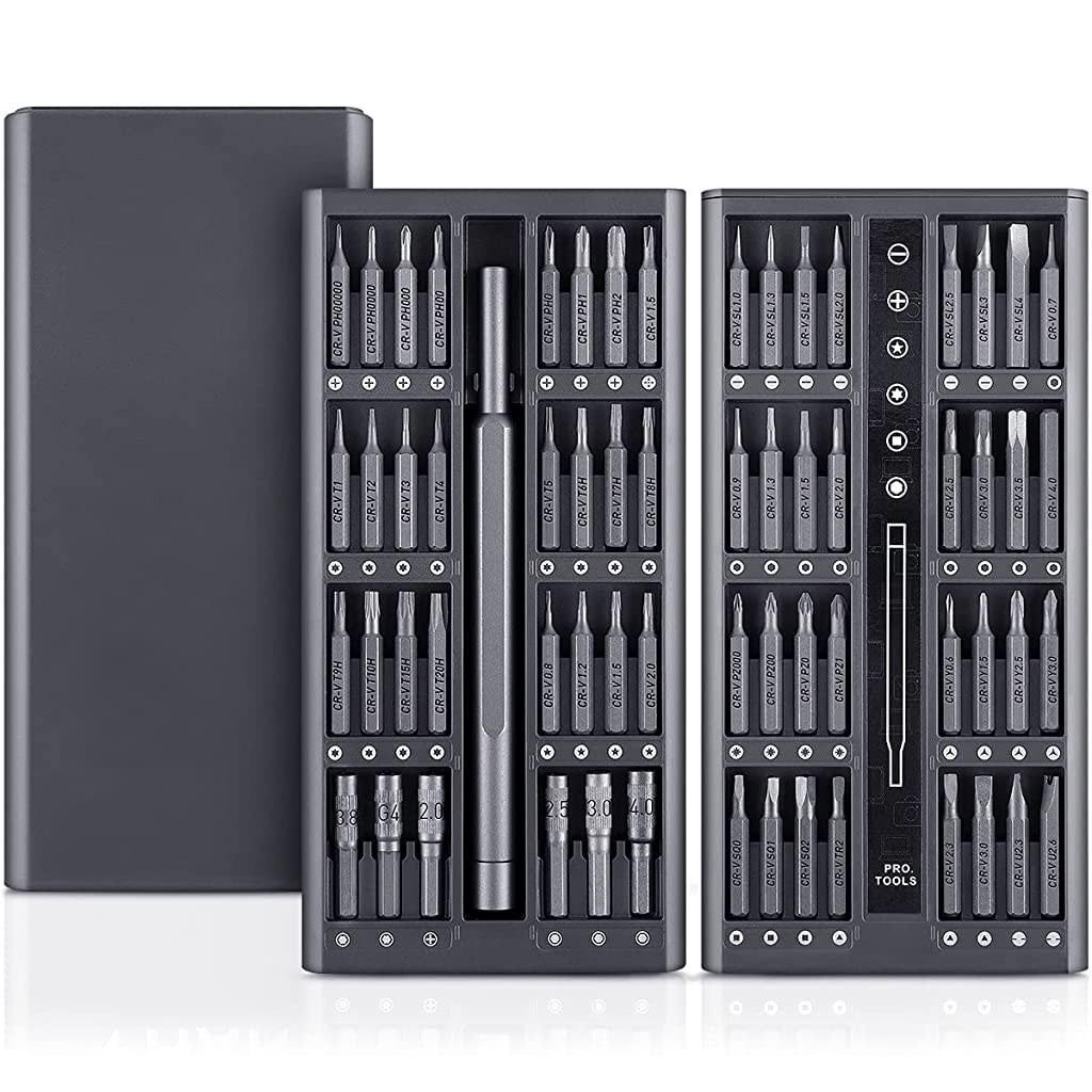 Supvox Screwdriver Set for Phone and Computer Repair with 63 pcs Bits and Magnetic Handle | Chrome Vanadium Steel