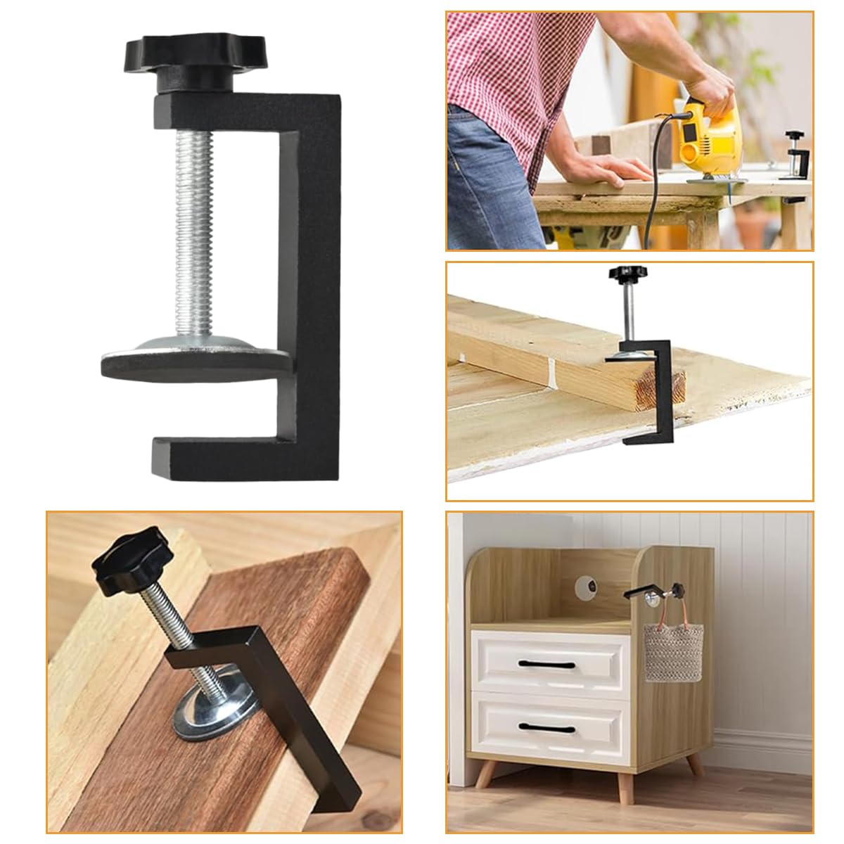 Serplex Woodwork C Clamps for DIY and Metalworking featuring Screw Mechanism and 2pcs Carbon Steel Design