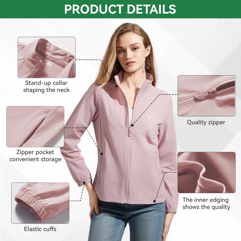 Venzina Women's UPF 50+ Sun Shirt for Hiking with 4 Way Stretch and Breathable Mesh | Pink