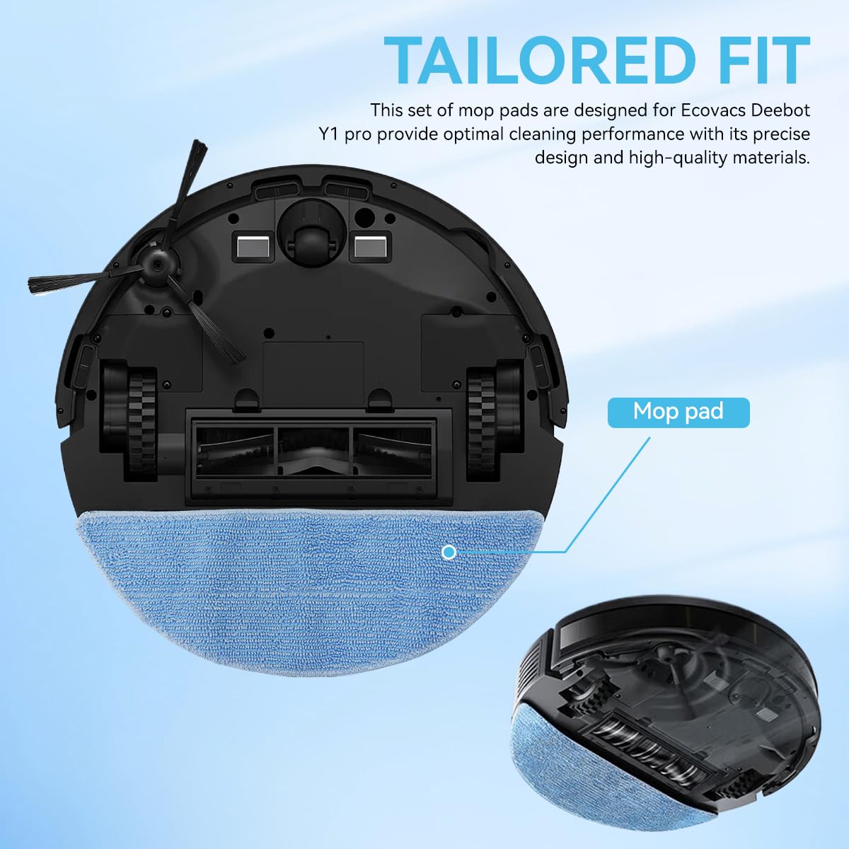 HASTHIP Mop Cloth Replenishment Kit for Ecovacs Deebot Y1 Y1 Pro 12PCS with Microfiber Pads