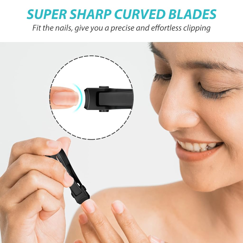 ZIBUYU Nail Cutter for Thick Nails featuring Wide Jaw Opening Stainless Steel 2PCS Set