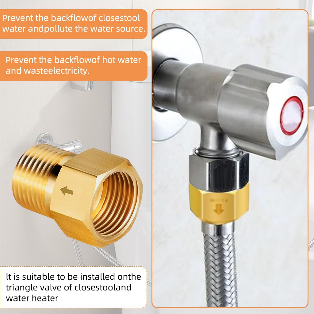 Serplex Brass Check Valve for Water & Gas Systems with 1/2 in NPT Threads | Leak-Free One-Way Design