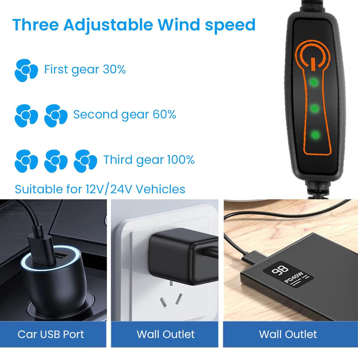 STHIRA Car Seat Cover with 8 Integrated Cooling Fans and 3 Speed USB Power | Quiet Nylon Ventilated Cushion for Summer Drives