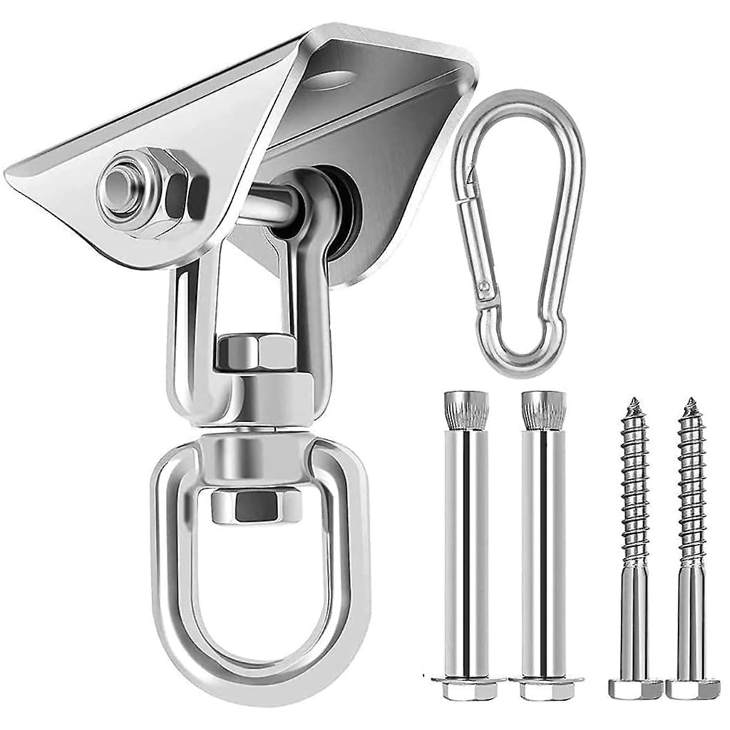 Supvox® Heavy Duty Ceiling Hook Kit for Installation of Hammock, Swing, Sandbag, Yoga Hammock, Ceiling Fan, Ceiling Lights, Stainless Steel 360° Swivel Ceiling Mounting Accessories, Maximum Load 250kg