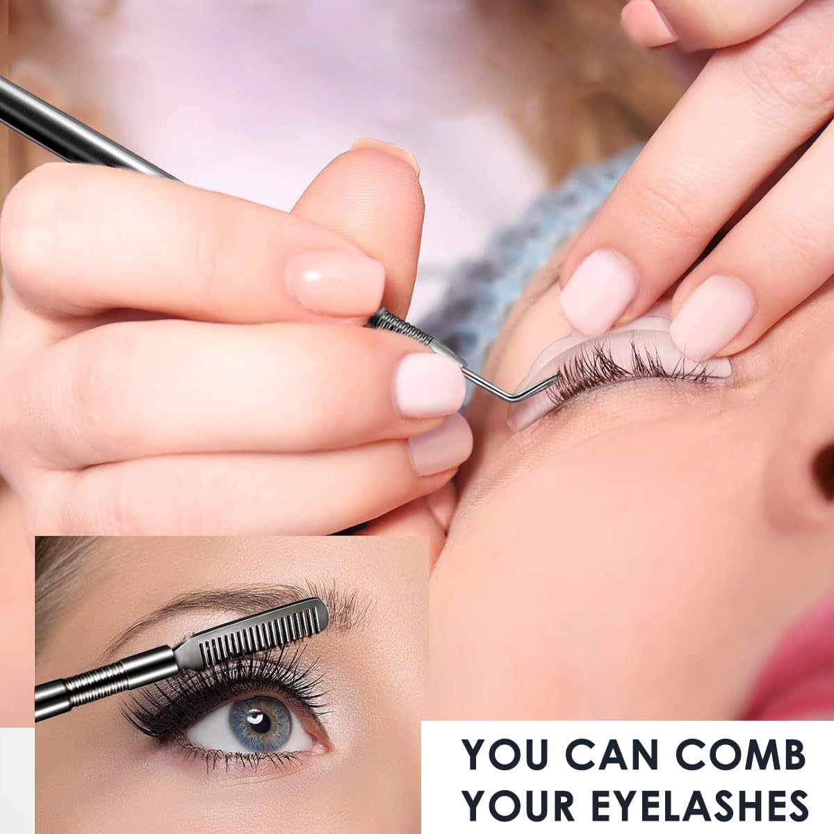MAYCREATE Eyelash Lift Perm Tool for Lash and Brow Tinting featuring Dual Head Comb and Pin
