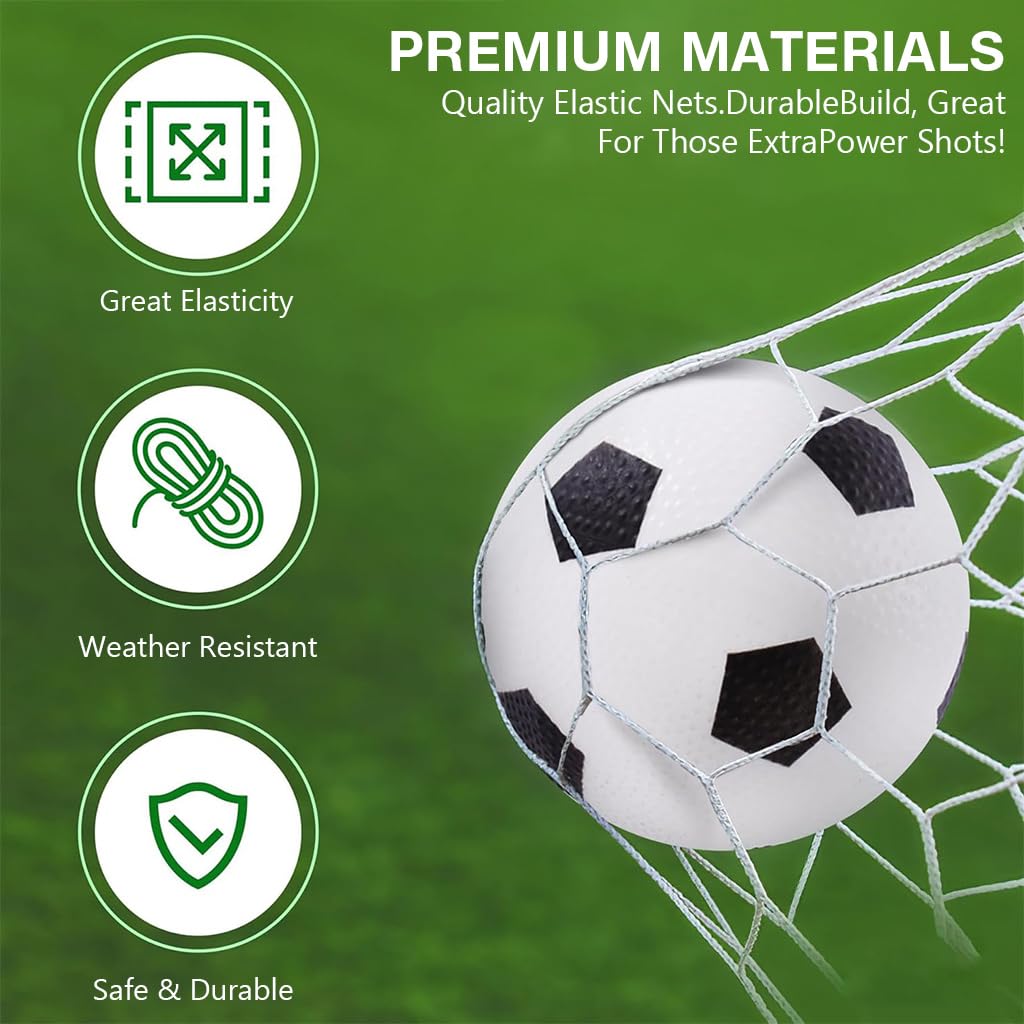 Proberos Football Goals Kit for Backyard Play with 37.4x27.6in Nets and Inflatable Ball | Easy DIY Assembly for Kids