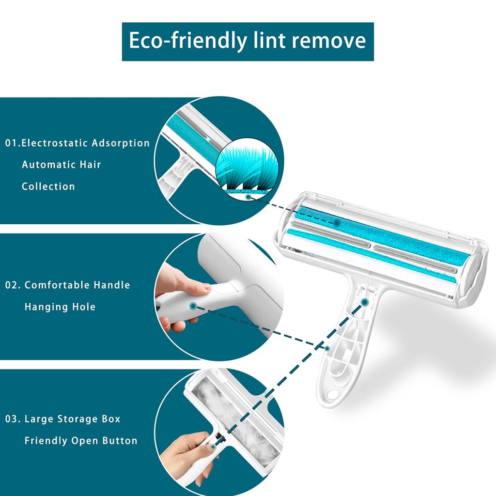ZIBUYU Carpet Hair Remover Tool for Carpets Rugs and Upholstery with Ergonomic Handle | Reusable Pet Hair Cleaner