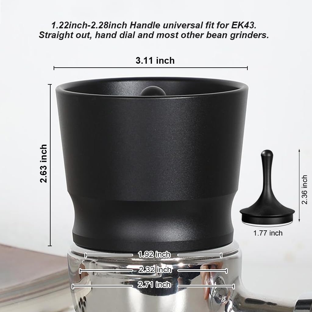 Supvox Coffee Powder Cup for Espresso Grinder 49–58mm featuring Removable Rod Spout | Food Grade Easy Clean Design