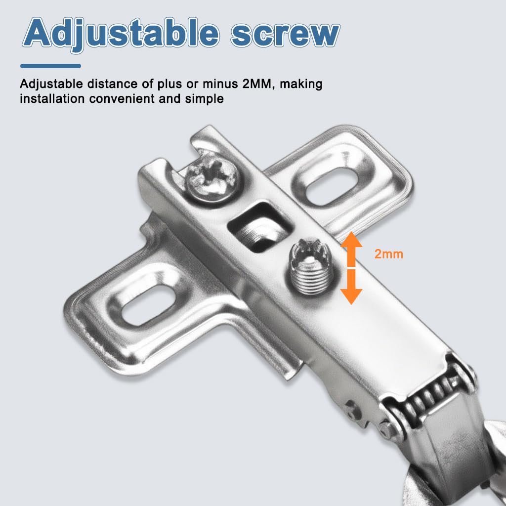 Serplex Cabinet Door Hinges for Quiet Slow Close with Hydraulic Mechanism | 6Pcs Stainless Steel