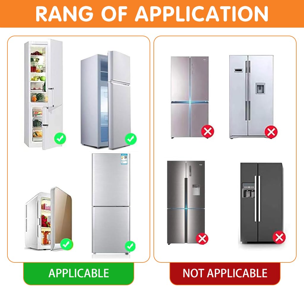 SNOWIE SOFT 2Pcs Refrigerator Lock Child Safety Refrigerator Door Lock Self Adhesive Freezer Door Refrigerator Door Dual Safety Button Design Home Safe Child-Proof Fridge Door Lock