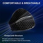 STHIRA® Motocycle Seat Cushion, Detachable Cycle Seat Cover Gel Pad, High Density Gel 3D Honeycomb Structure Shock Absorption & Breathable Motorcycle Gel Seat Pad for Long Rides, Universal Motorcycle Seat Pad