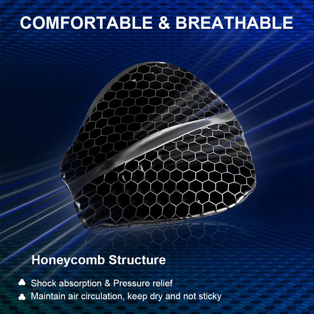 STHIRA Motorcycle Seat Cushion for Long Rides with 3D Honeycomb Gel Pad | 3 PCS Breathable TPE Design