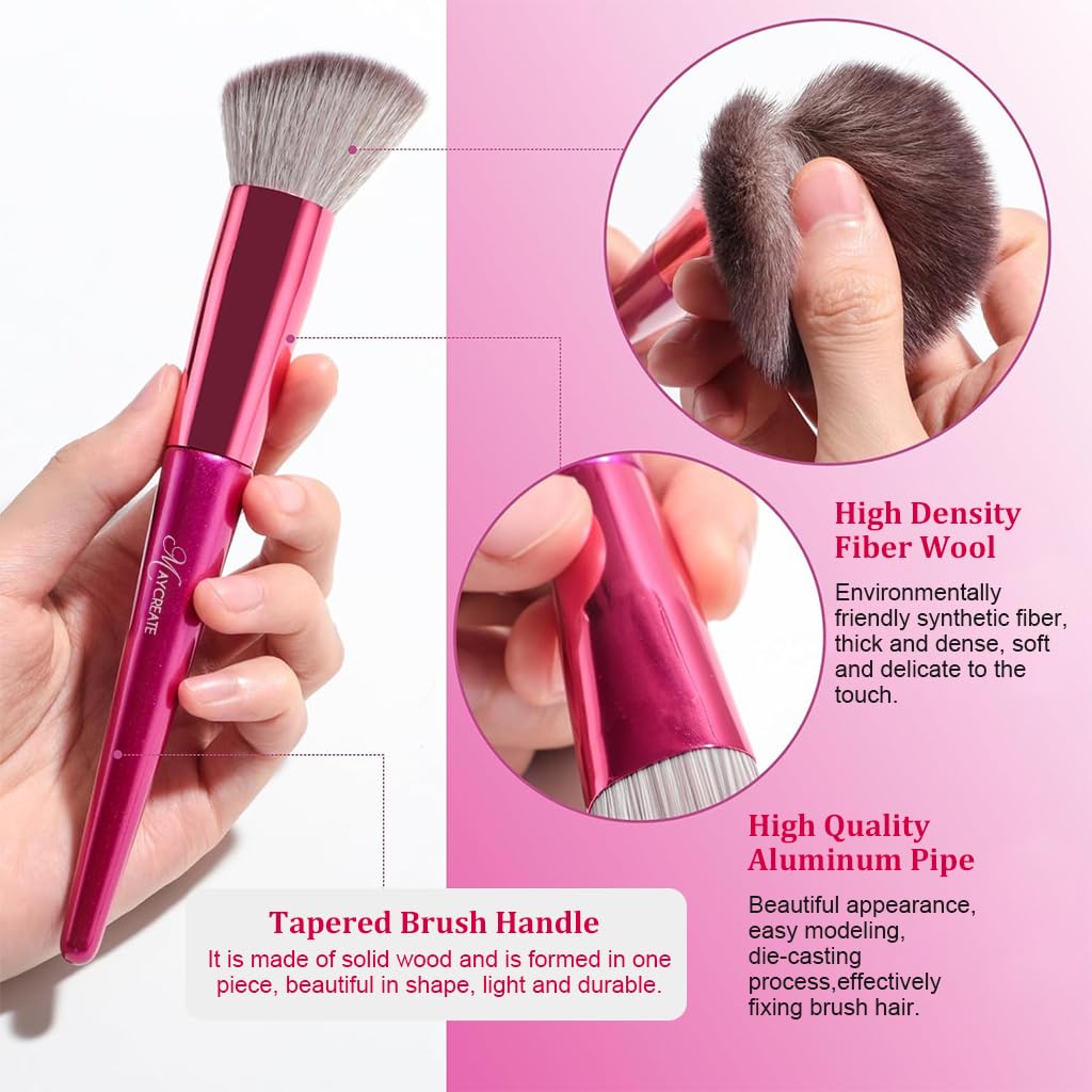 MAYCREATE Makeup Brush Set for Beginners and Artists with 18PCS Soft Synthetic Bristles | Rose