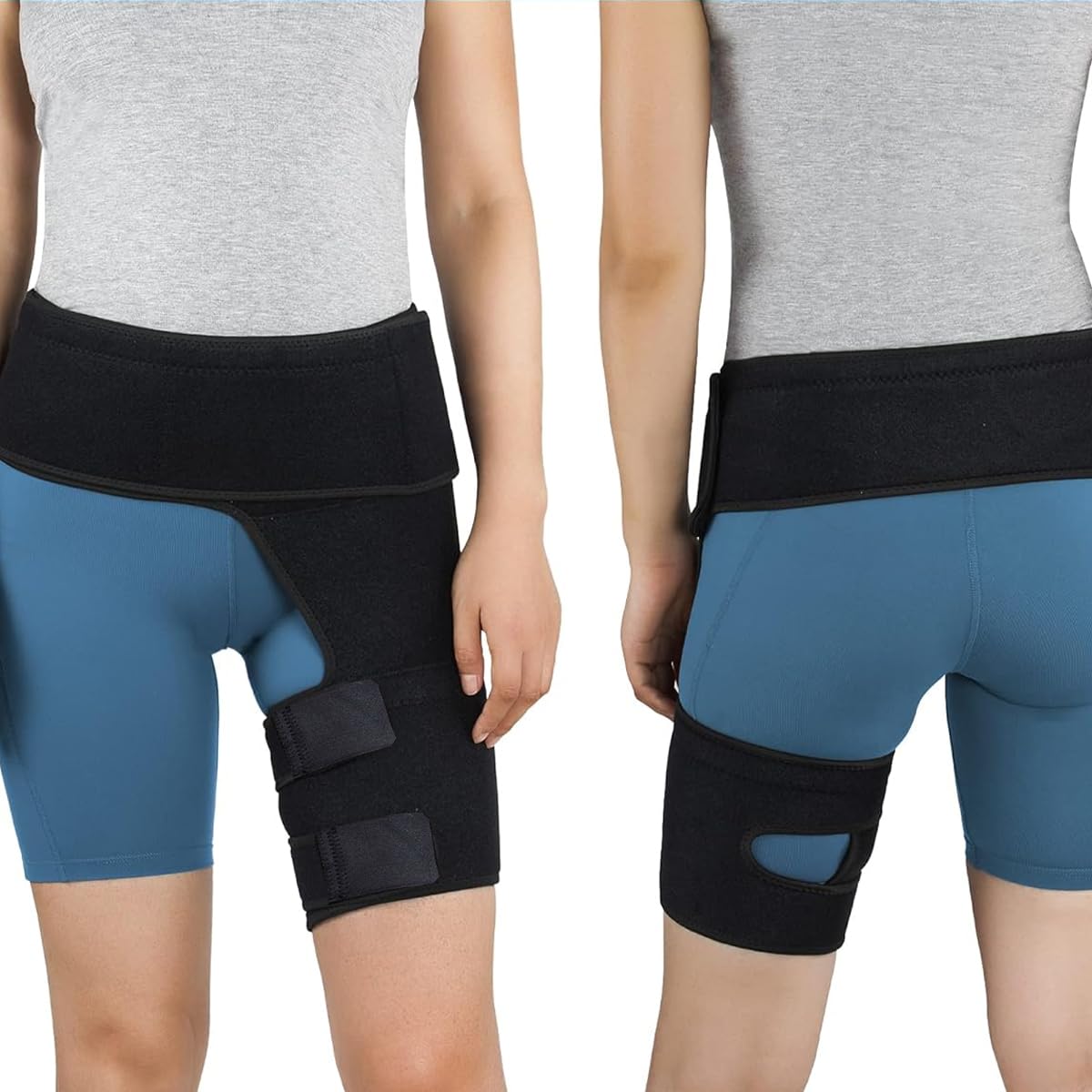 Optifit Hip Thigh Support Brace for Sciatica Pain Relief with Anti Slip Fit | Unisex Groin Compression Wrap