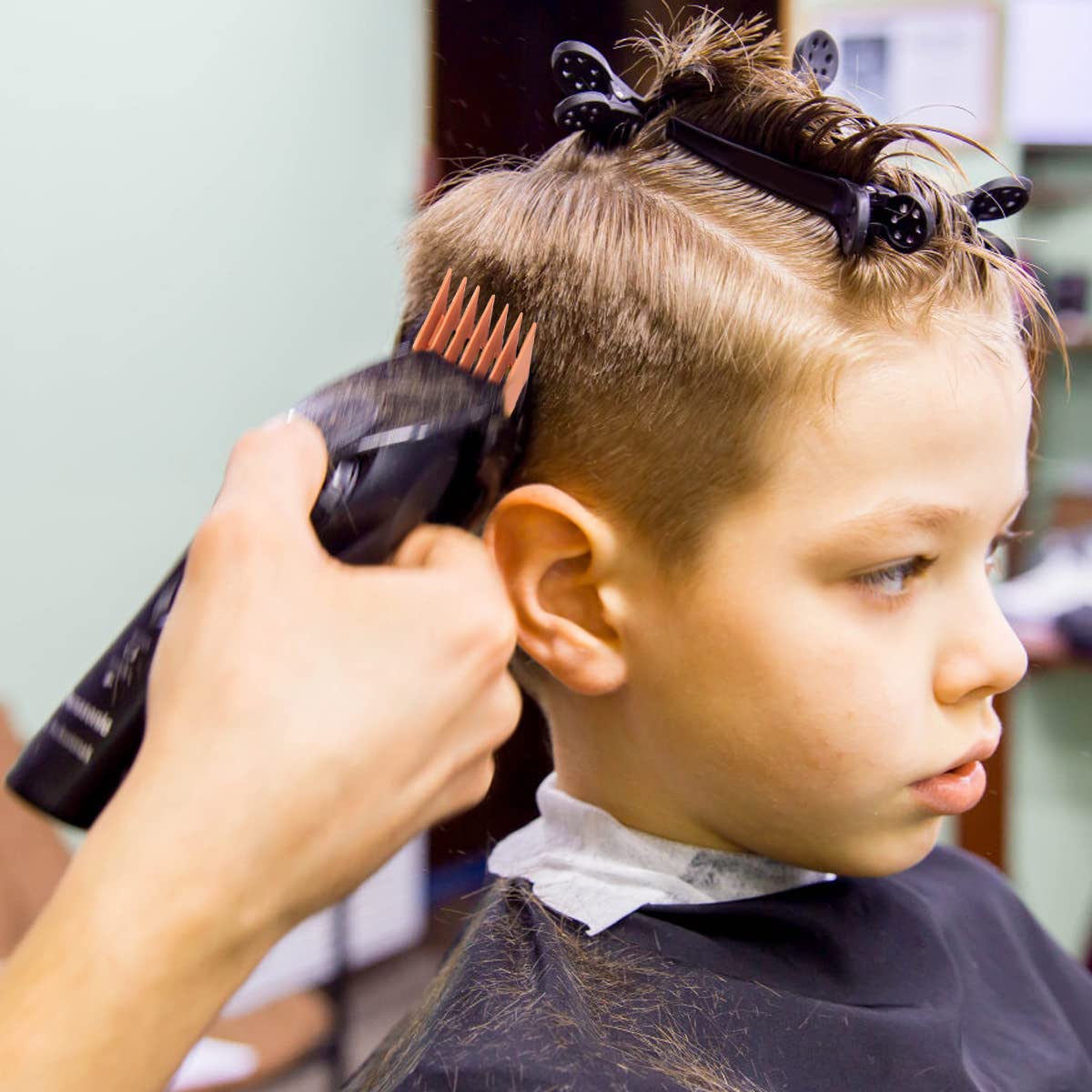 HASTHIP Hair Clipper Limit Combs Set for Home or Salon Use with 8 Sizes 3mm–25mm | Sturdy Plastic Guards and Organizer Case