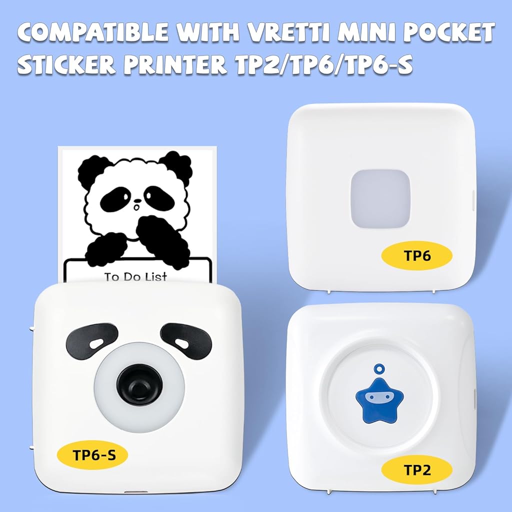 Zeitel® Colorful Adhesive Thermal Sticker Paper,Mini Pocket Printer Sticker Paper for Bluetooth Thermal Pocket Printer,Black Character on Pink/Blue/Yellow, 57 * 25mm,3 Roll 2 PCS