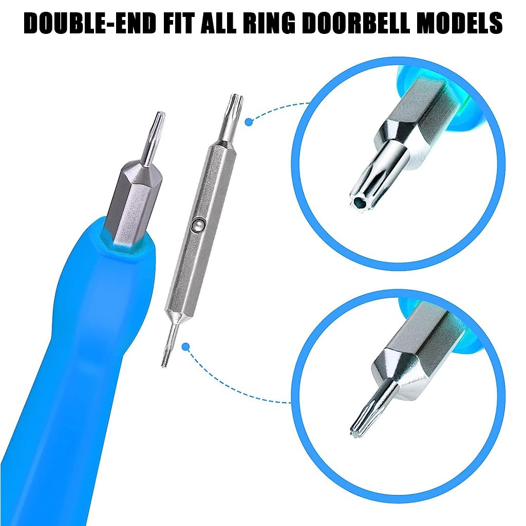 HASTHIP® Doorbell Screwdriver Replacement, Double-ended Ring Screwdriver Bit Set for Battery Change & Wifi Password Reset Access, Ring Screwdriver for All Doorbells include Video Doorbell