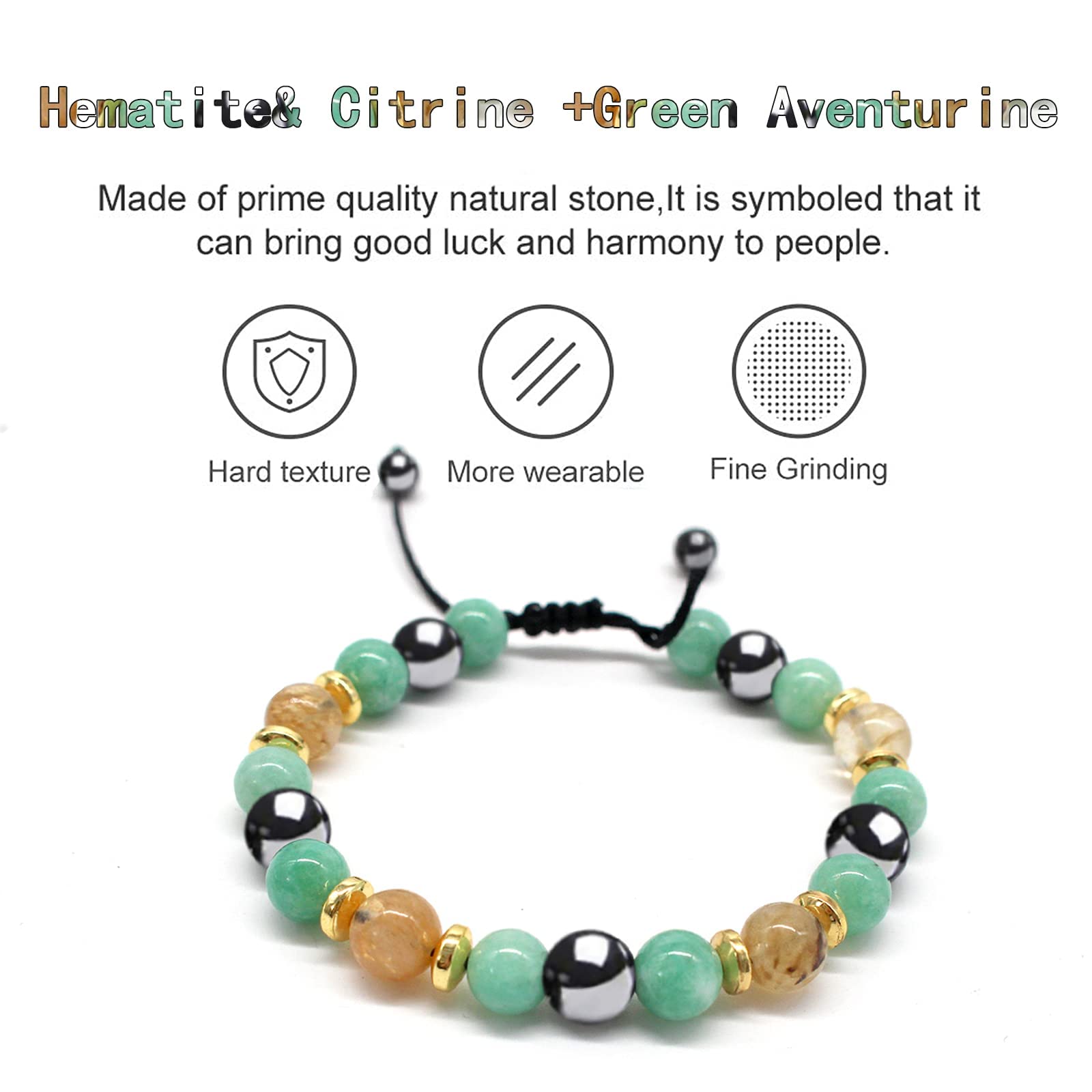 SANNIDHI Beaded Bracelet for Men and Women with Pendant Chain | Energy and Healing Accessory 1 Pc