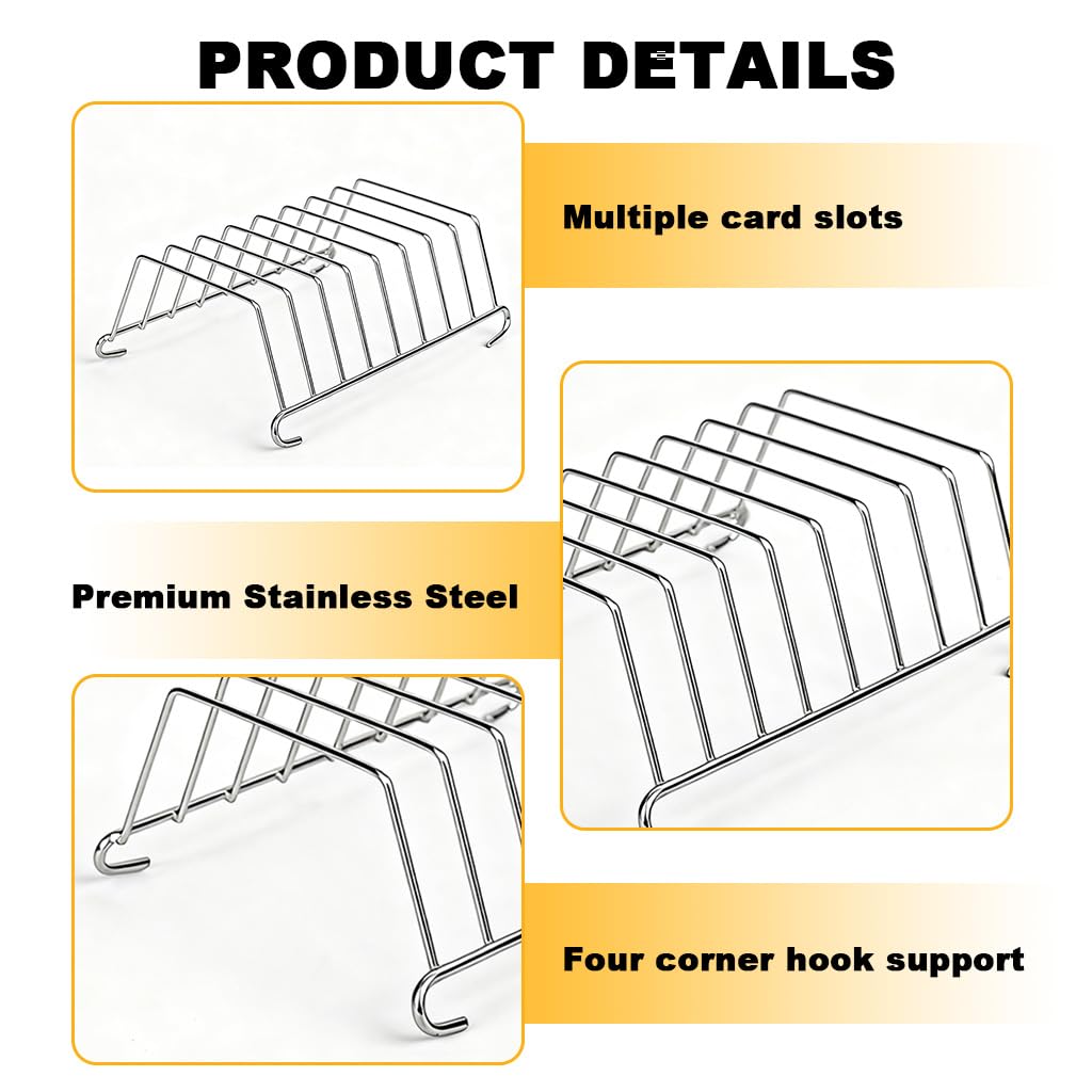Supvox Air Fryer Toast Rack with 8 Slots for Even Toasting and 13.5×9×5 cm Stainless Steel Build