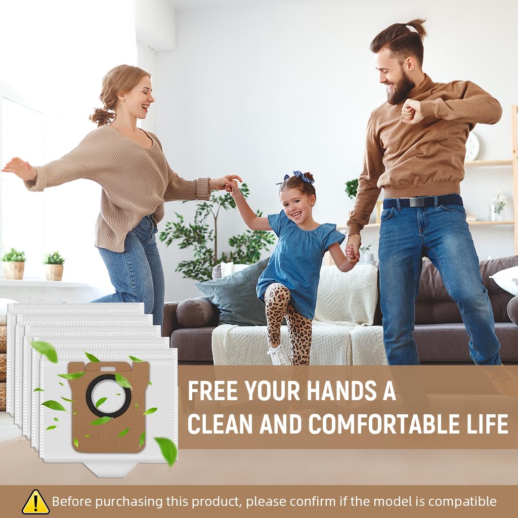 HASTHIP 5pcs Dust Bags for Mi X10 Robot Vacuum with Auto-Seal System and Non-Woven Fabric