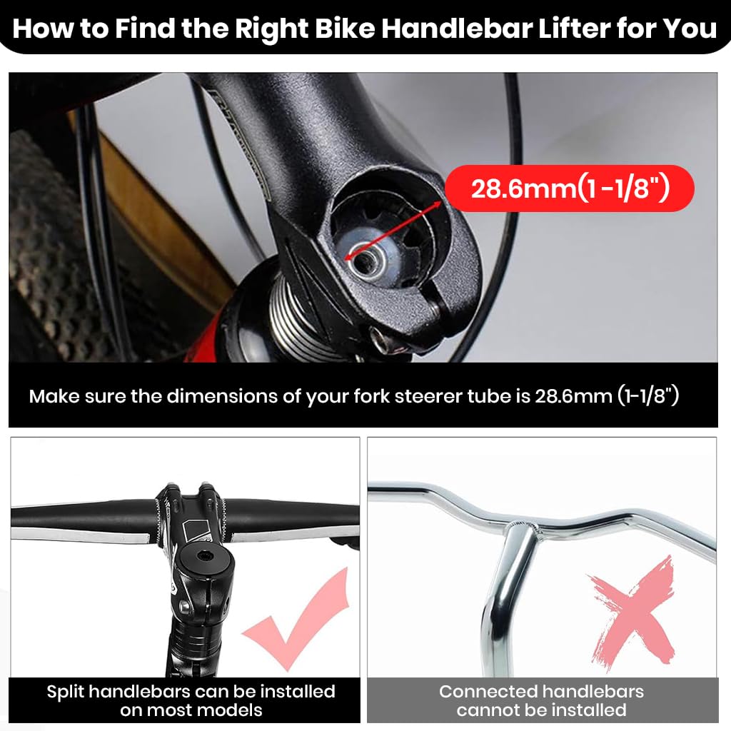 Proberos Bike Stem Riser for Road and Mountain Bikes with Double Screw Lock | 10 cm Adjustable Aluminum Alloy Handlebar Extension