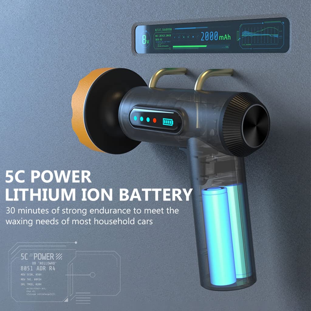 Serplex Cordless Electric Car Polish Machine for Waxing with 2000RPM Motor and 3 Pads | USB Rechargeable