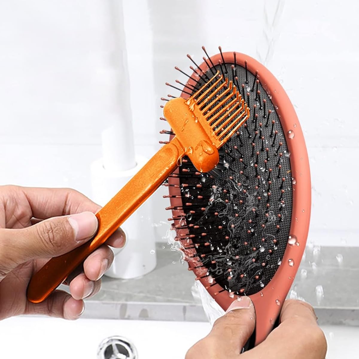 MAYCREATE® Hair Brush Cleaner 2-in-1 Hair Brush Cleaner Tool Hair Detangling Comb Cleaning Brush Tangled Hair Remover Tool Rake for Removing Hair Dust, Home or Salon Use